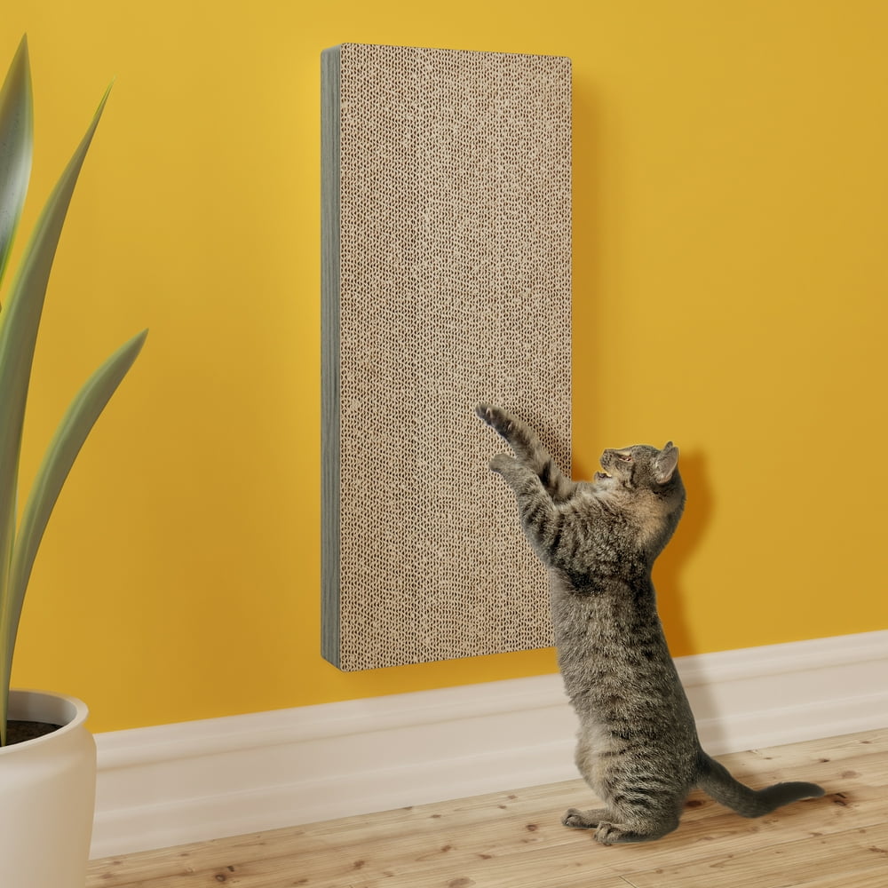 Way Basics Ecofriendly Wall Mount Scratch Pad Cat Scratcher, Grey