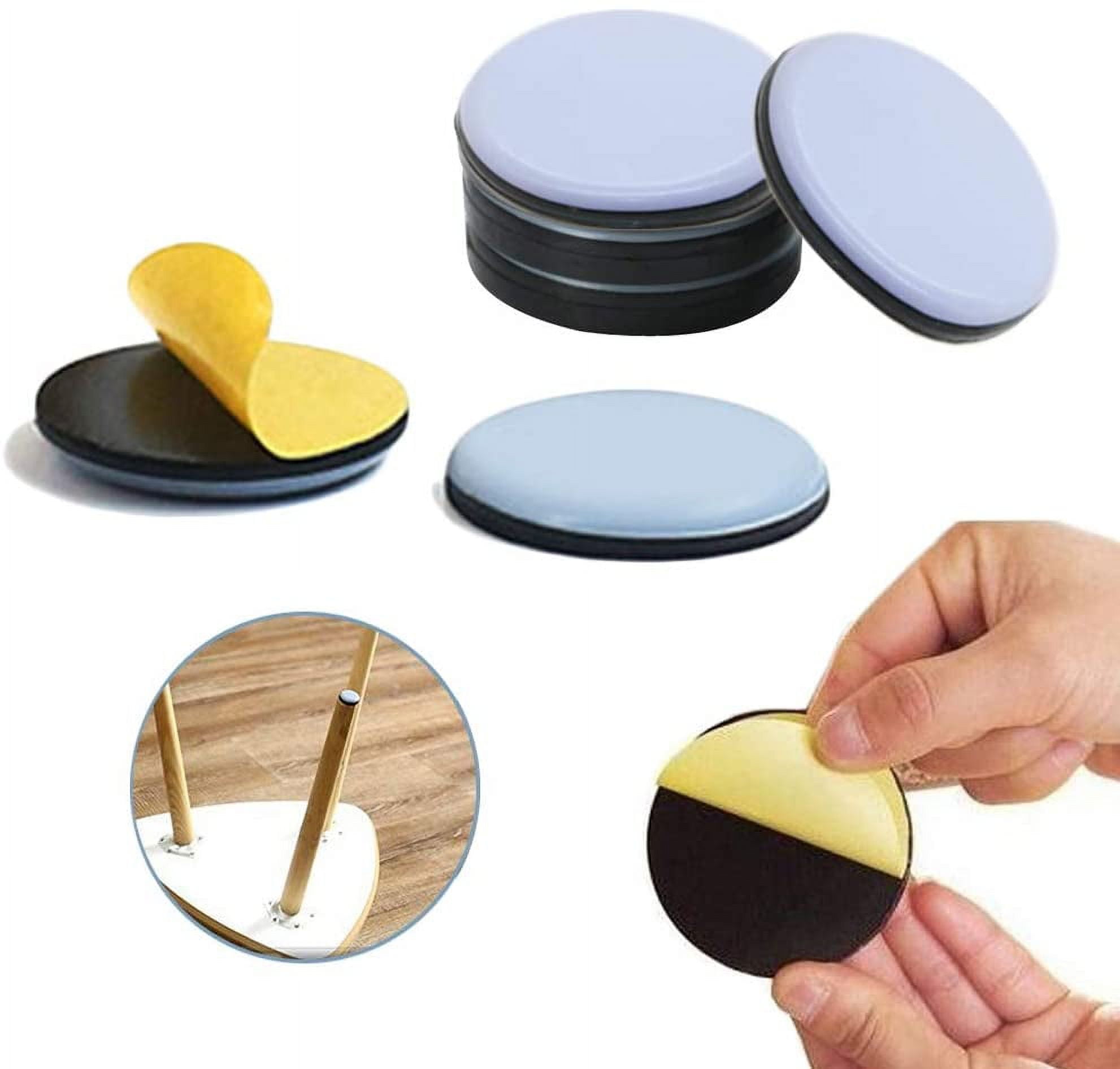 16 Pcs Teflon Furniture Glides Round Self Adhesive Chair Legs PTFE ...