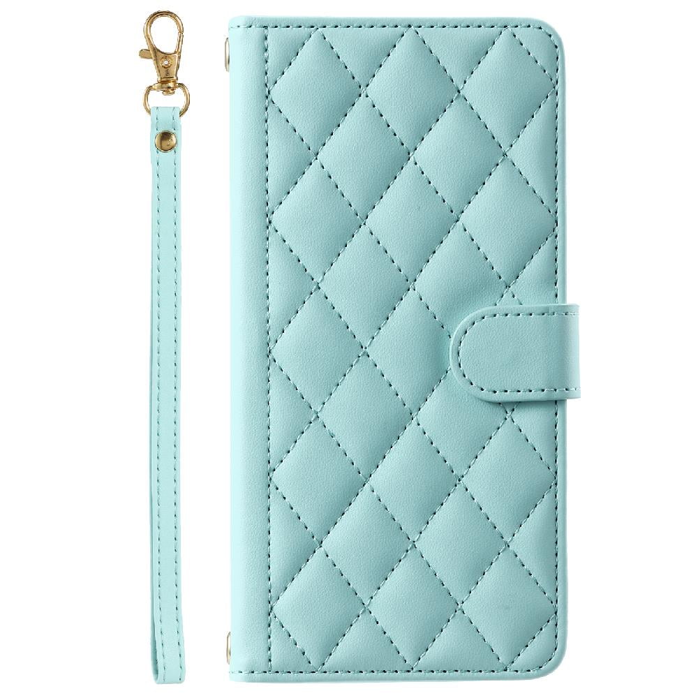 Phone Case For Samsung Galaxy S24 Ultra Lattice Hand Strap Flip Folio ...