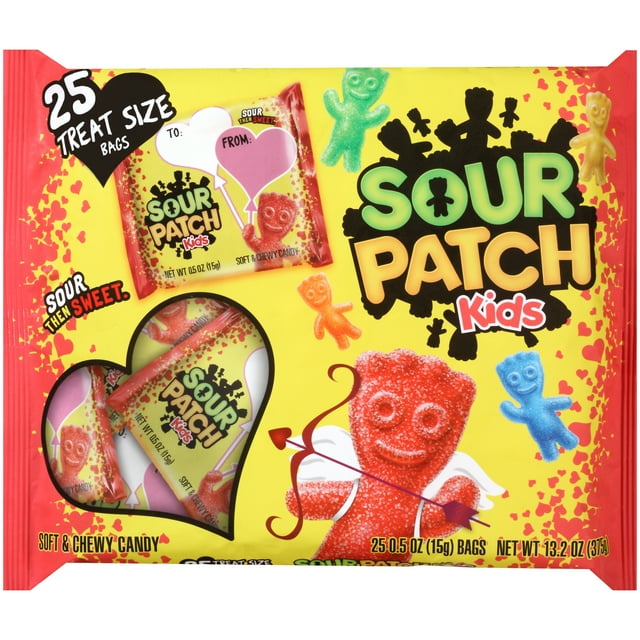 Sour Patch Kids Valentine's Treat Size Soft & Chewy Candy, 13.2 Oz ...