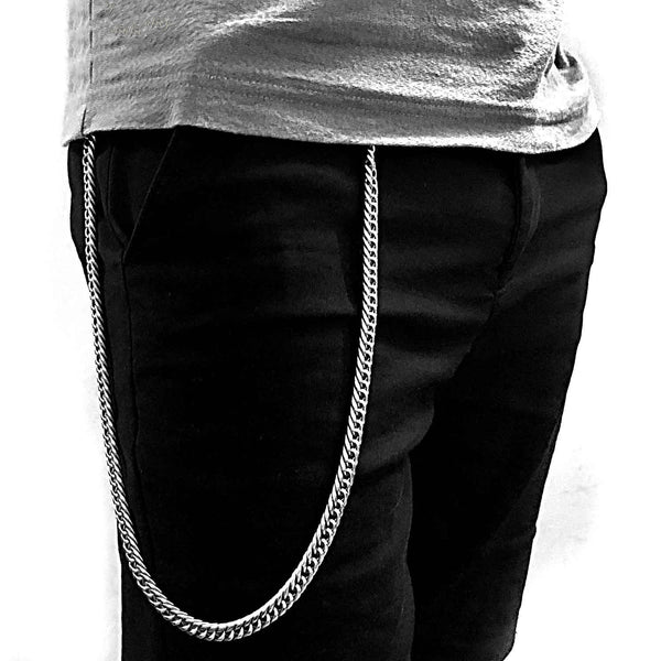 chain for pants men​ Soild Stainless Steel Mens Biker Wallet Chain Long Wallet Chain Pants Chain Jeans Chain 