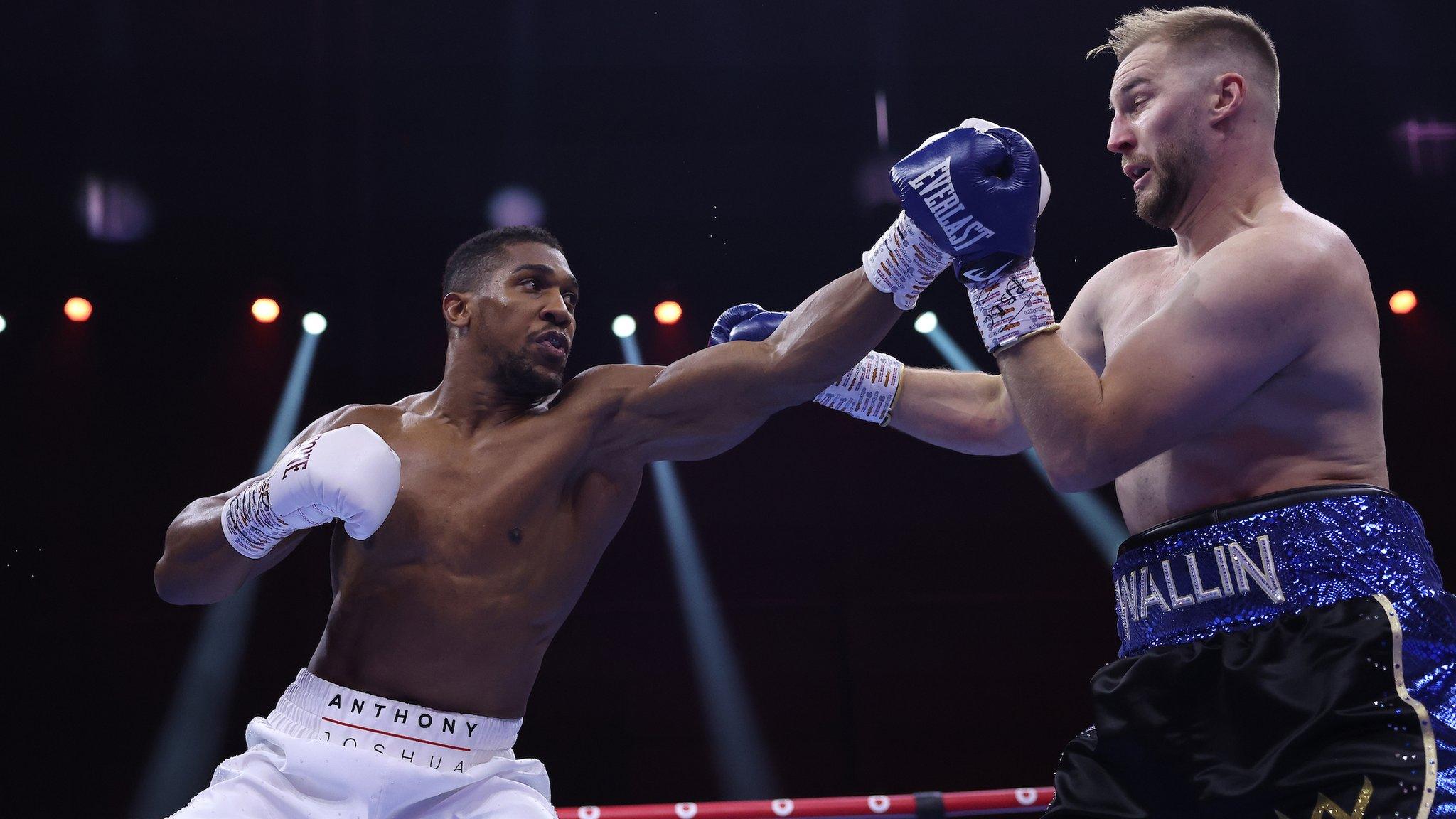 Anthony Joshua punches Otto Wallin