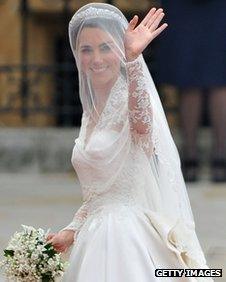 Duchess of Cambridge on her wedding day