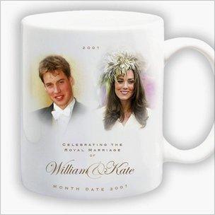 Woolworths souvenir mug designed in 2006 to mark the then anticipated engagement of Prince William and his girlfriend Kate Middleton