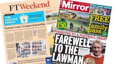 The Financial Times weekend front page (18 and 19 January) and the Daily Mirror front page for 18 January