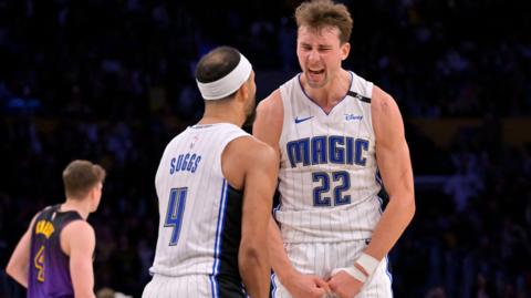 Franz Wagner celebrating a score