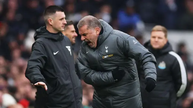 Ange Postecoglou visibly frustrated