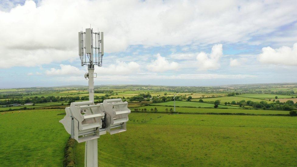 wind turbine on the top of a mobile mast