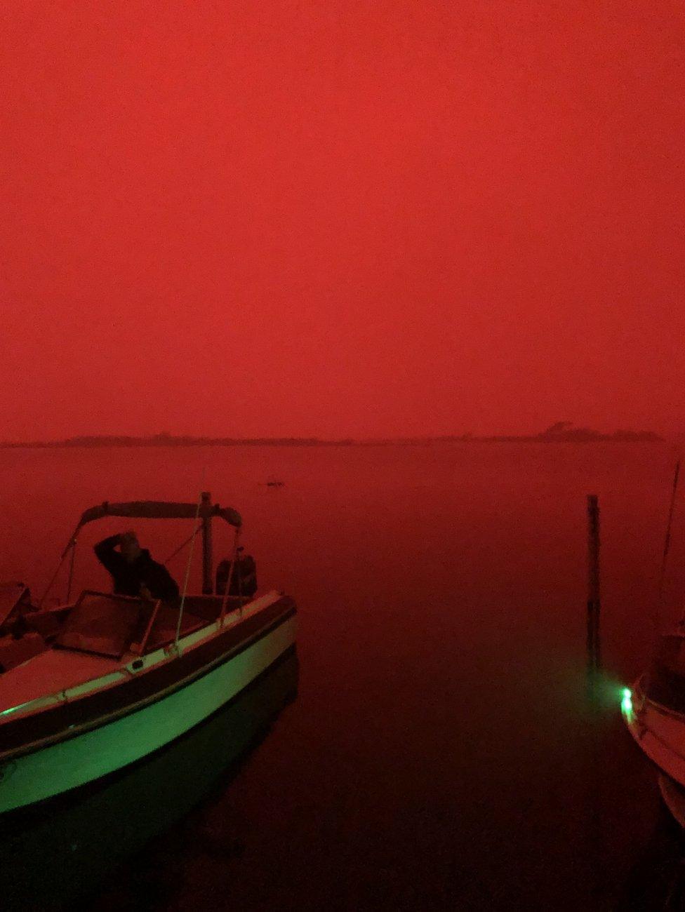 A red sky from bushfires