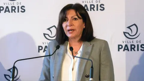 Getty Images Paris Mayor Anne Hidalgo speaks during a press conference on 1 March 2021