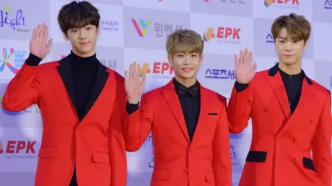 Getty Images Moonbin of Astro, right, attend 26th High1 Seoul Music Awards at Jamsil Arena on January 19, 2017 in Seoul, South Korea.