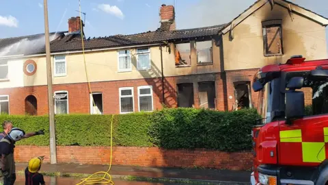 South Yorkshire Fire & Rescue Service Fire crews in Maltby