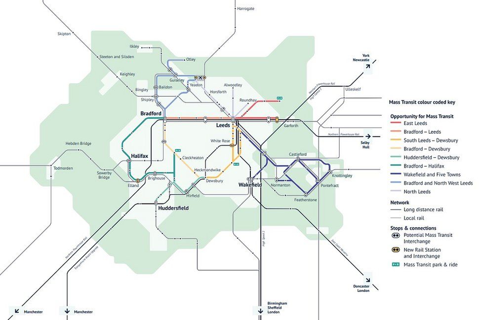 West Yorkshire 'transformational' mass transit plan revealed - BBC News