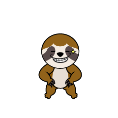 ニヤリ笑うナマケモノキャラ