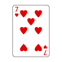 Seven of Hearts Playing Card