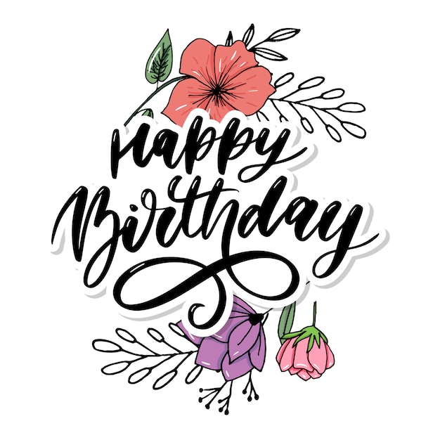 Calligraphy Hand Lettering Happy Birthday Font Images