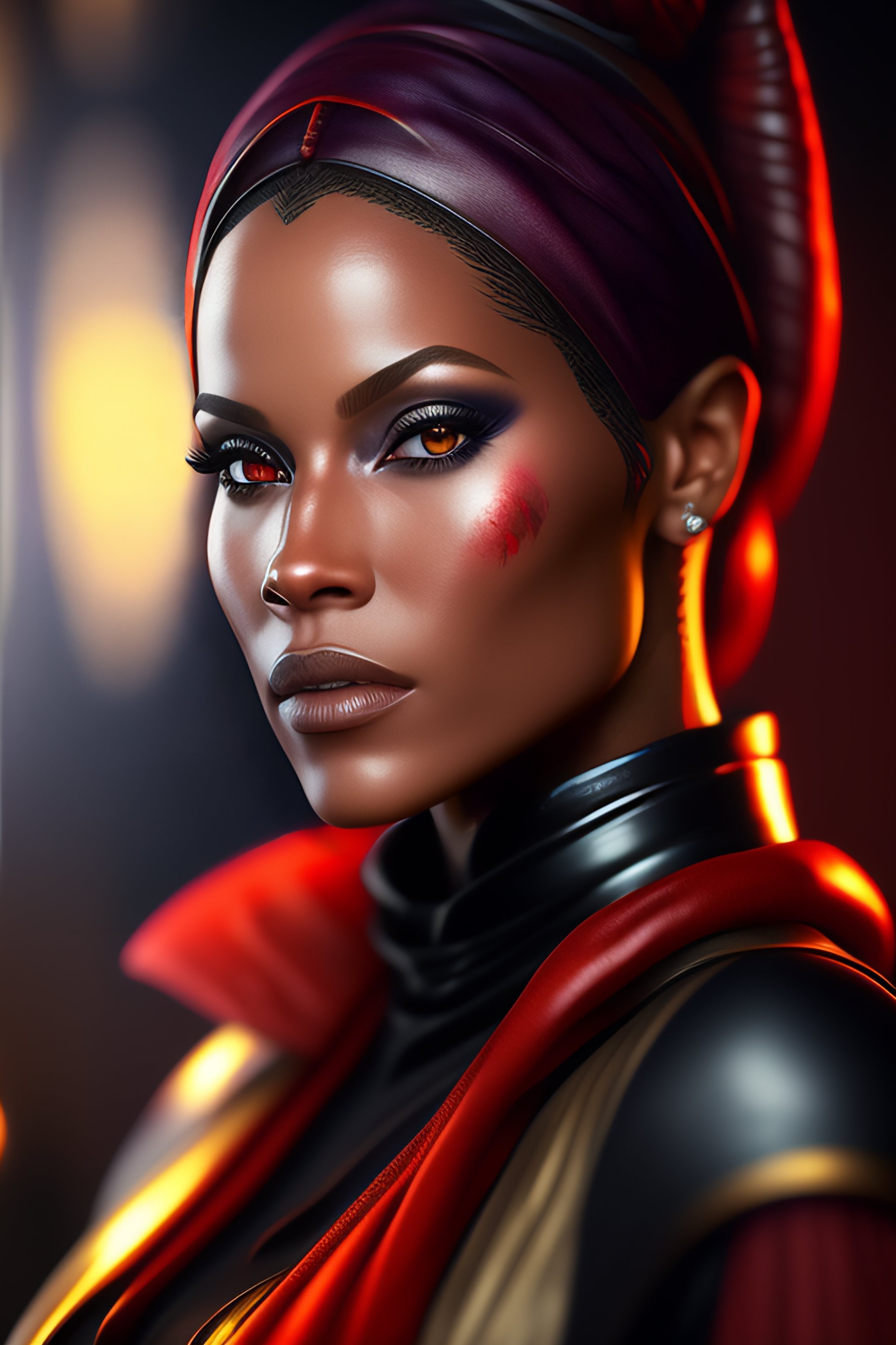 Lexica - Star wars female pirate red twi'lek character closeup portrait ...