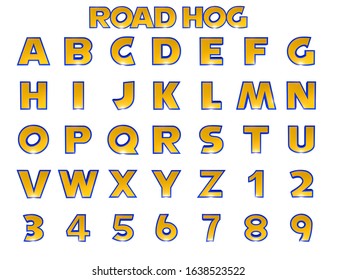 Road Hog Alphabet  - 3D Illustration