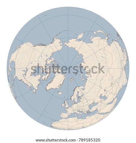 NORTH-POLE-PROJECTION-MAP Stock Vector Images - Avopix.com