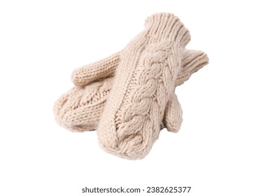 PNG,knitted gloves, isolated on white background