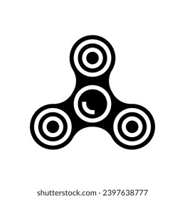 vectores de icono de glifo de juguete fidget spinner fidget. signo de juguete de fidget spinner. ilustración de símbolo aislado