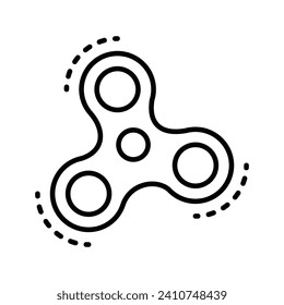 Diseño vectorial del spinner del fidget, juguete para el alivio del estrés, icono del spinner de la barra tricográfica