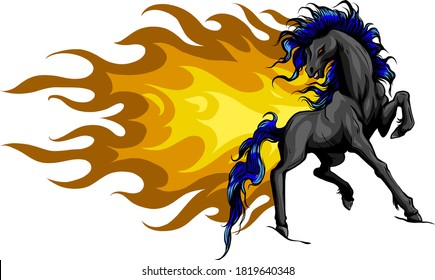 205 Running flame horse silhouette Images, Stock Photos & Vectors ...