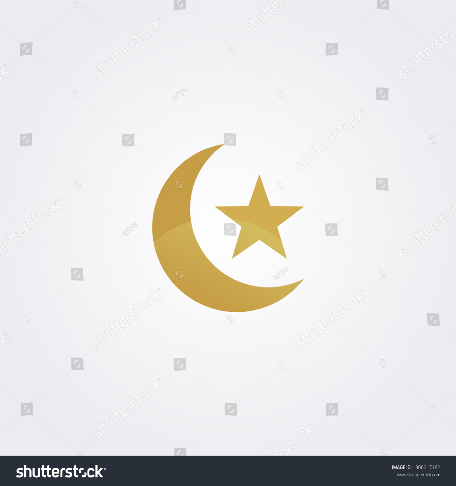 Moon Star Logo Icon Gold Color Stock Vector (Royalty Free) 1306217182 ...