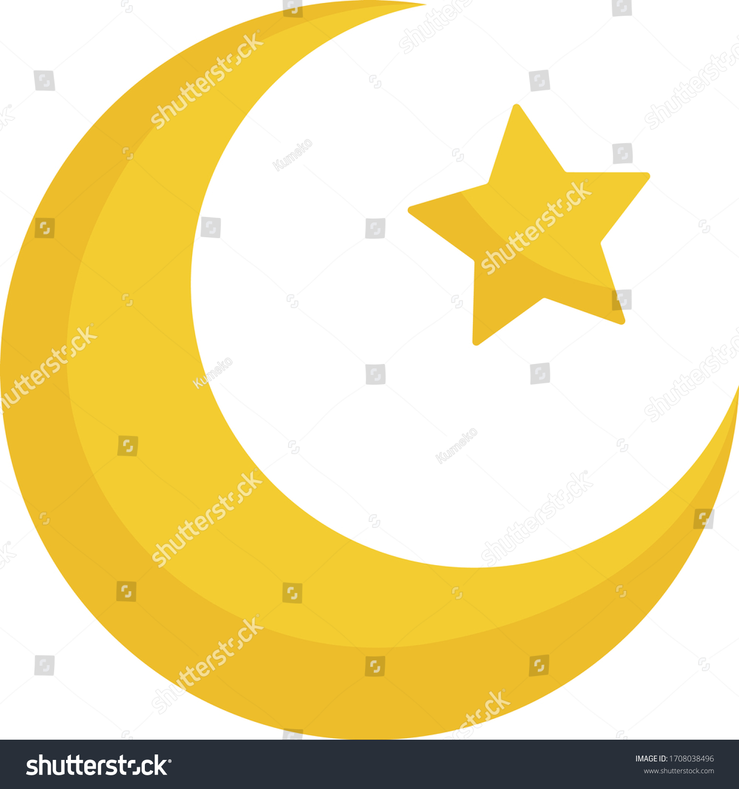 Moon Stars Yellow Moon Stars Isolated Stock Vector (Royalty Free ...