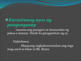 ayos ng pangungusap filipino grade 2 pppppppptttttt | PPT