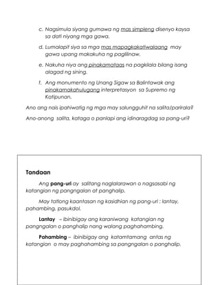 Mt lm q4 tagalog | PDF