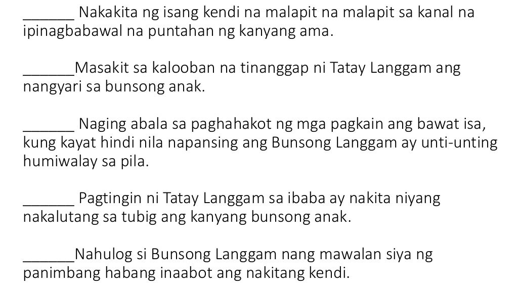 Pagsasanay sa pagkuha ng kahulugan ng kilos at pahayag ng tauhan sa p…