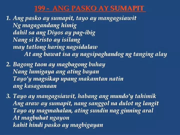 Ang Pasko Ay Sumapit Lyrics