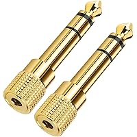 NEXT GEEK Gold Plated 3.5mm Female to 6.5mm Male Headphone Audio Stereo Adapter Plug Converter Jack for Electric Guitar, Ampl