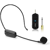 Uniy U19 UHF 2.4G Wireless Headset Mic, Microphone System 160ft Distance Ideal for Speakers, Amplifier PA System for Live Str