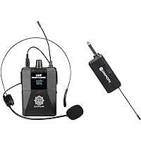 DIGIMORE UHF Wireless Microphone - Portable Cordless Microphone Set with Headset Mic, Bodypack Transmitter, Receiver – Karaok