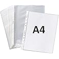 True-Ally Heavy Duty 50 Pcs 200 Micron Transparent Document Sleeves, Leaf Sheet Clear Certificates, Waterproof Sheet Protecto