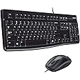 Logitech MK120 Wired Keyboard and Mouse for Windows, Optical Wired Mouse, USB Plug-and-Play, Full-Size, PC/Laptop, UK Layout 