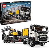 LEGO Technic Autocarro Volvo FMX ed Escavatore Elettrico EC230, Camion Giocattolo con Rimorchio, Veicolo e Stazione Ricarica,