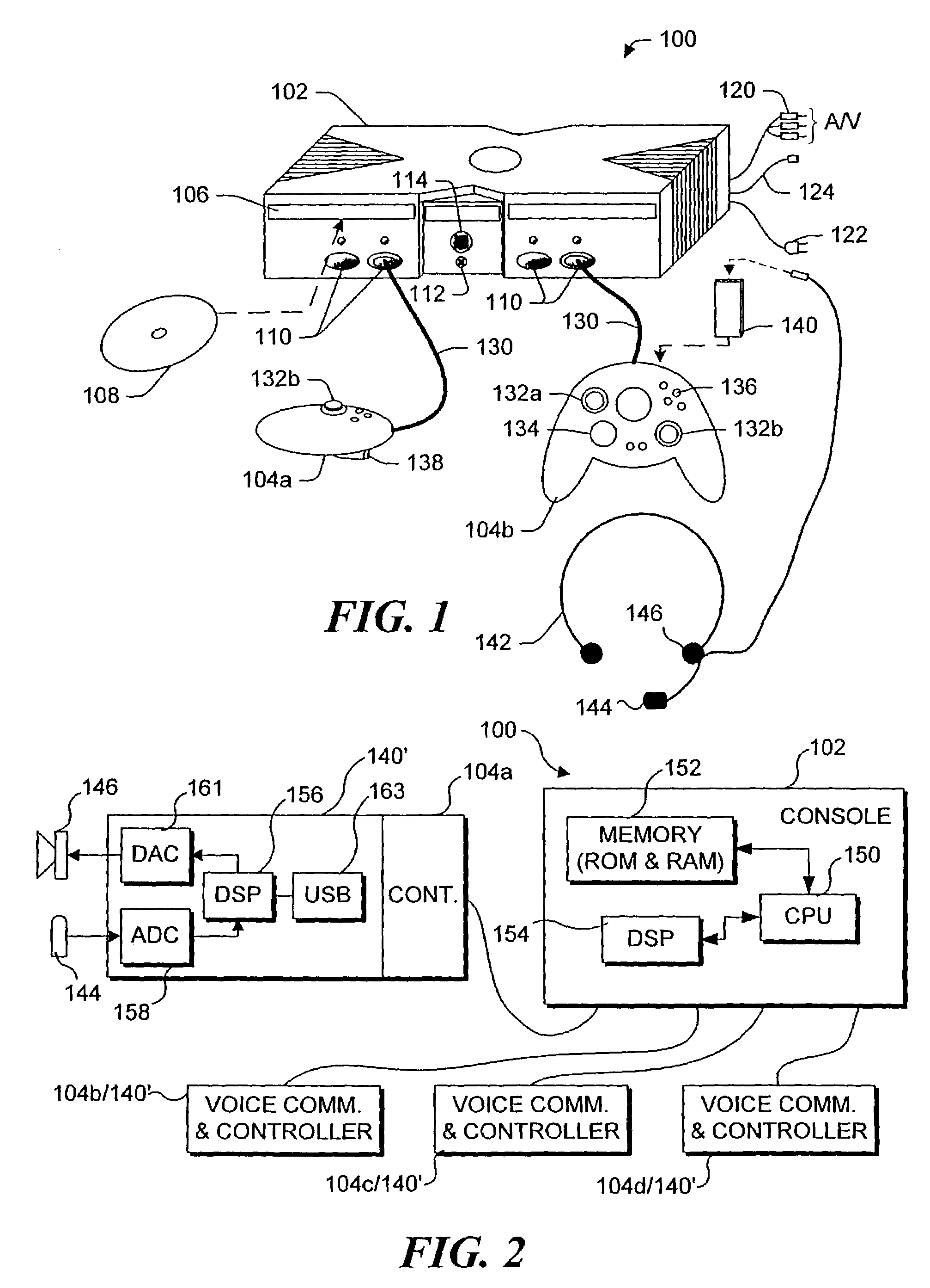 Use of multiple player real-time voice communications on a gaming device