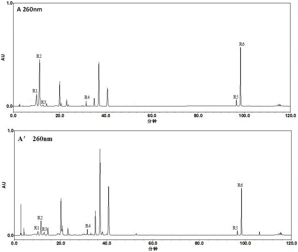 Quality control method for simultaneous realization of content analysis and similarity evaluation of 18 components in Ilex kudingcha