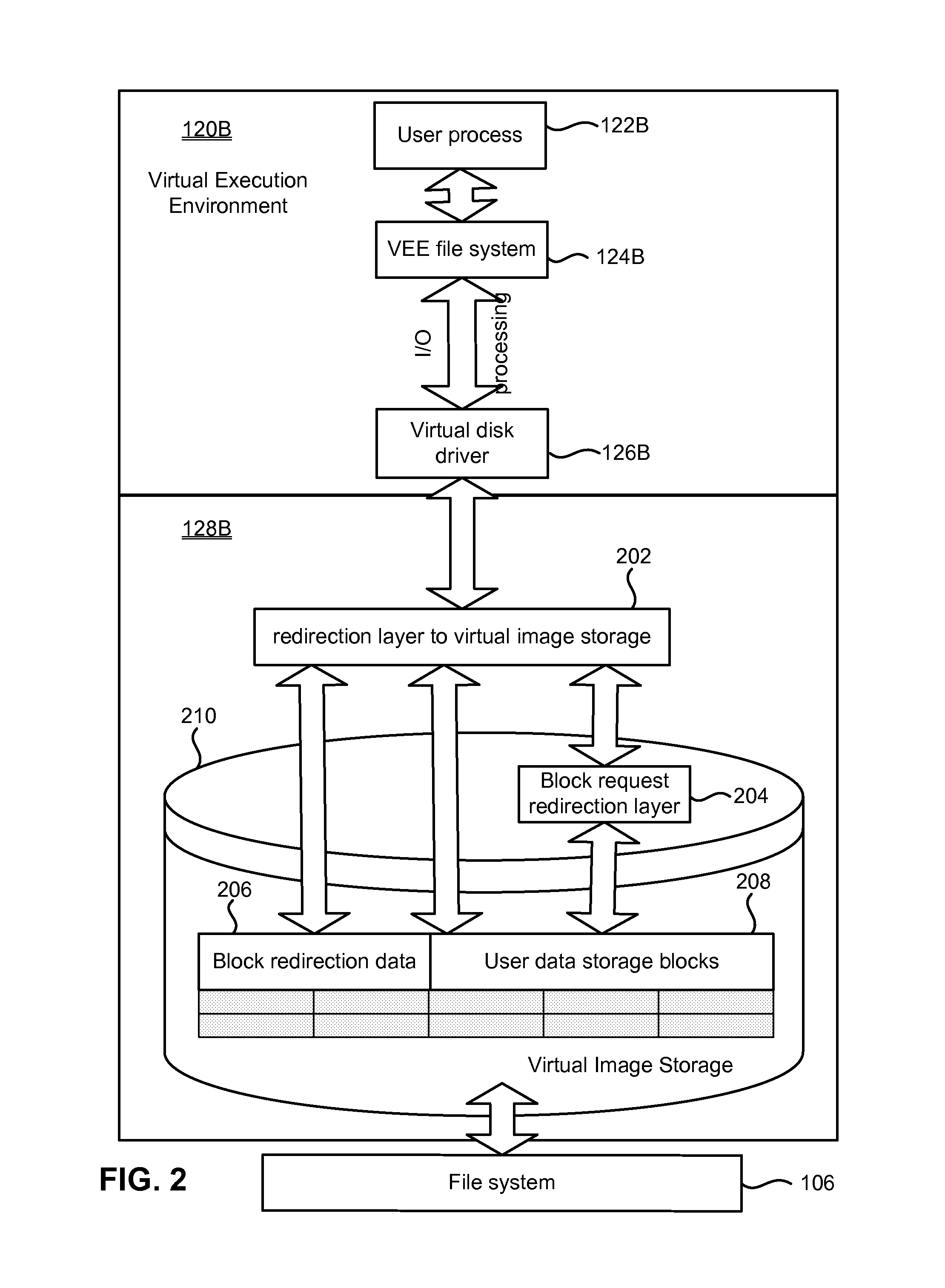 System and method for management of virtual execution environment disk storage