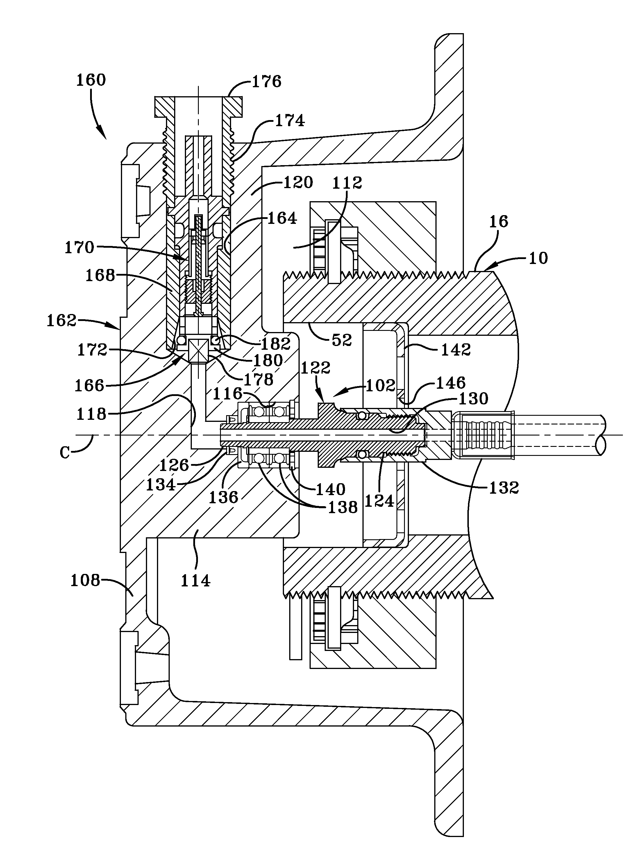 Integrated rotary union and hub cap