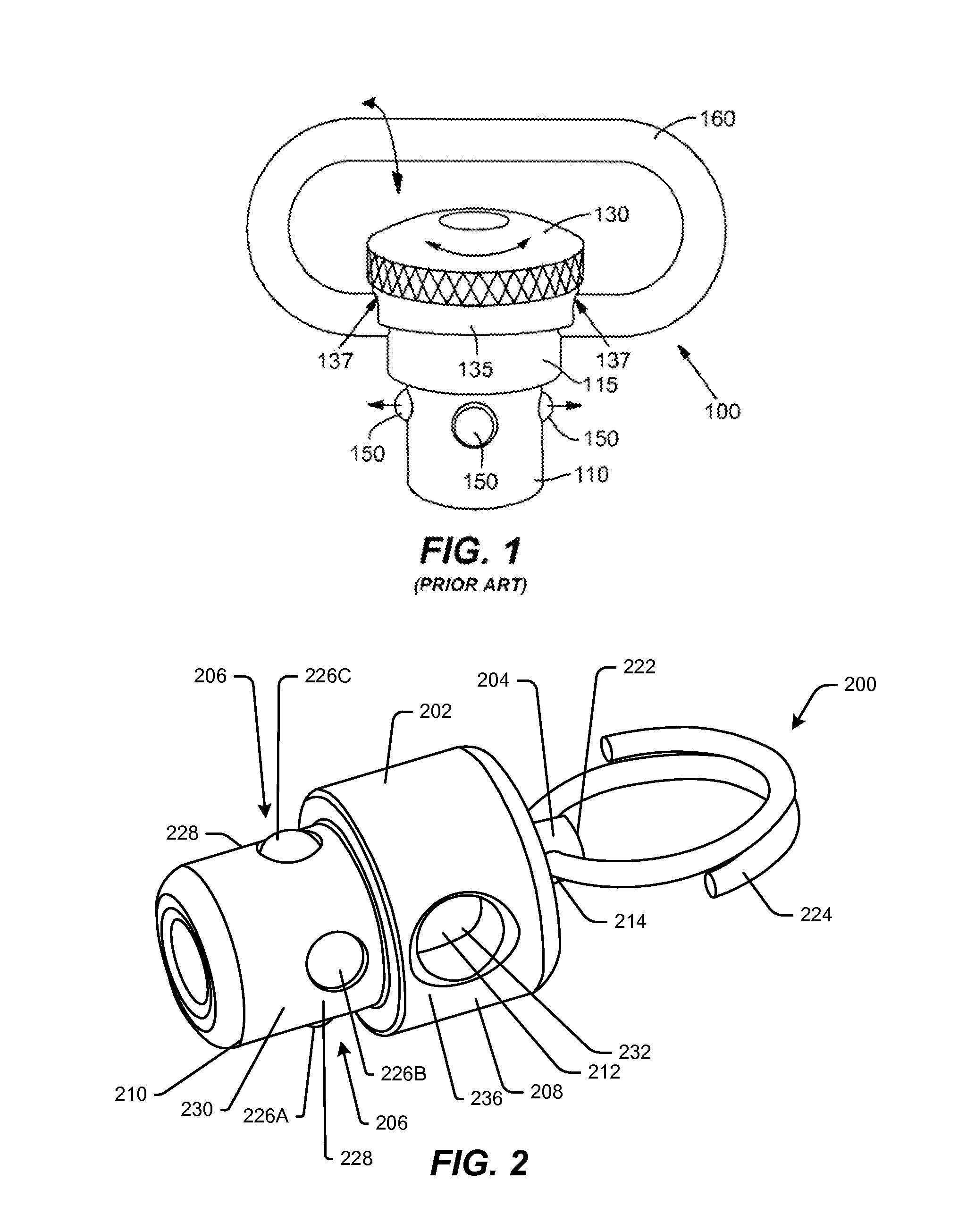 Detachable swivel and associated mount