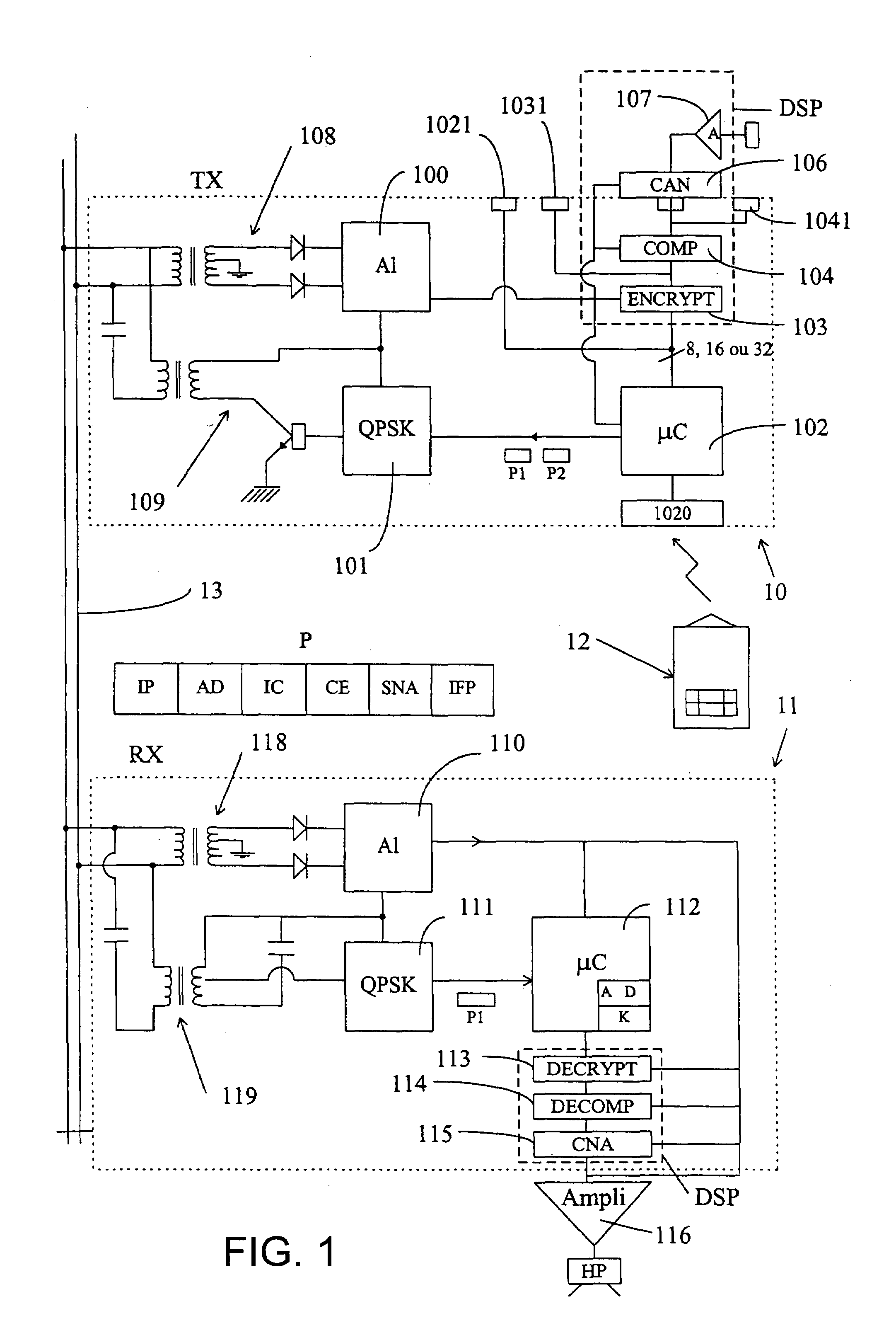 Wireless digital transmission system for loudspeakers