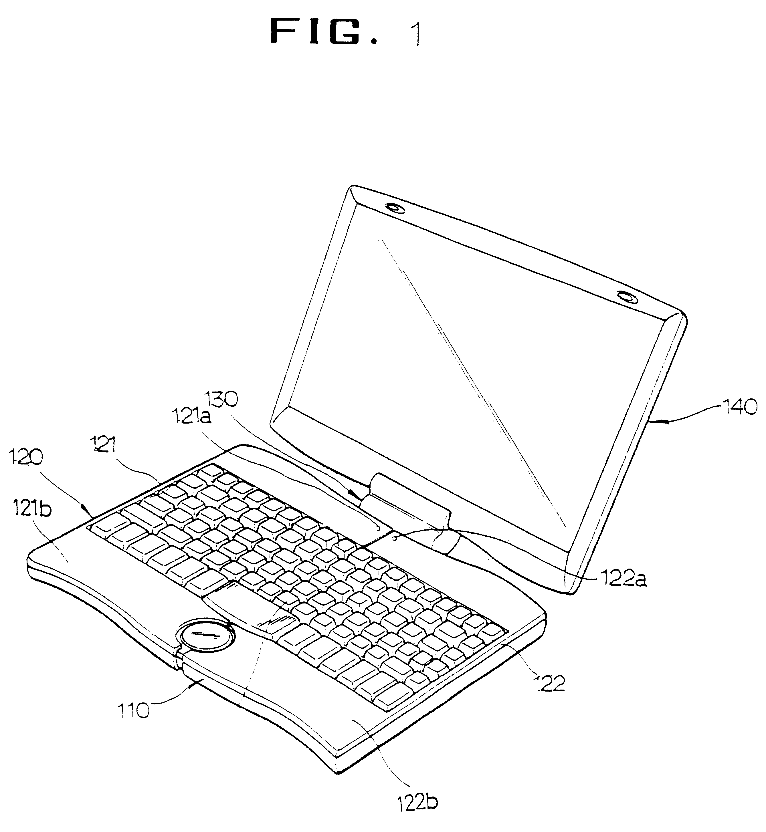 Portable computer system having ergonomic keyboard and detachable display unit