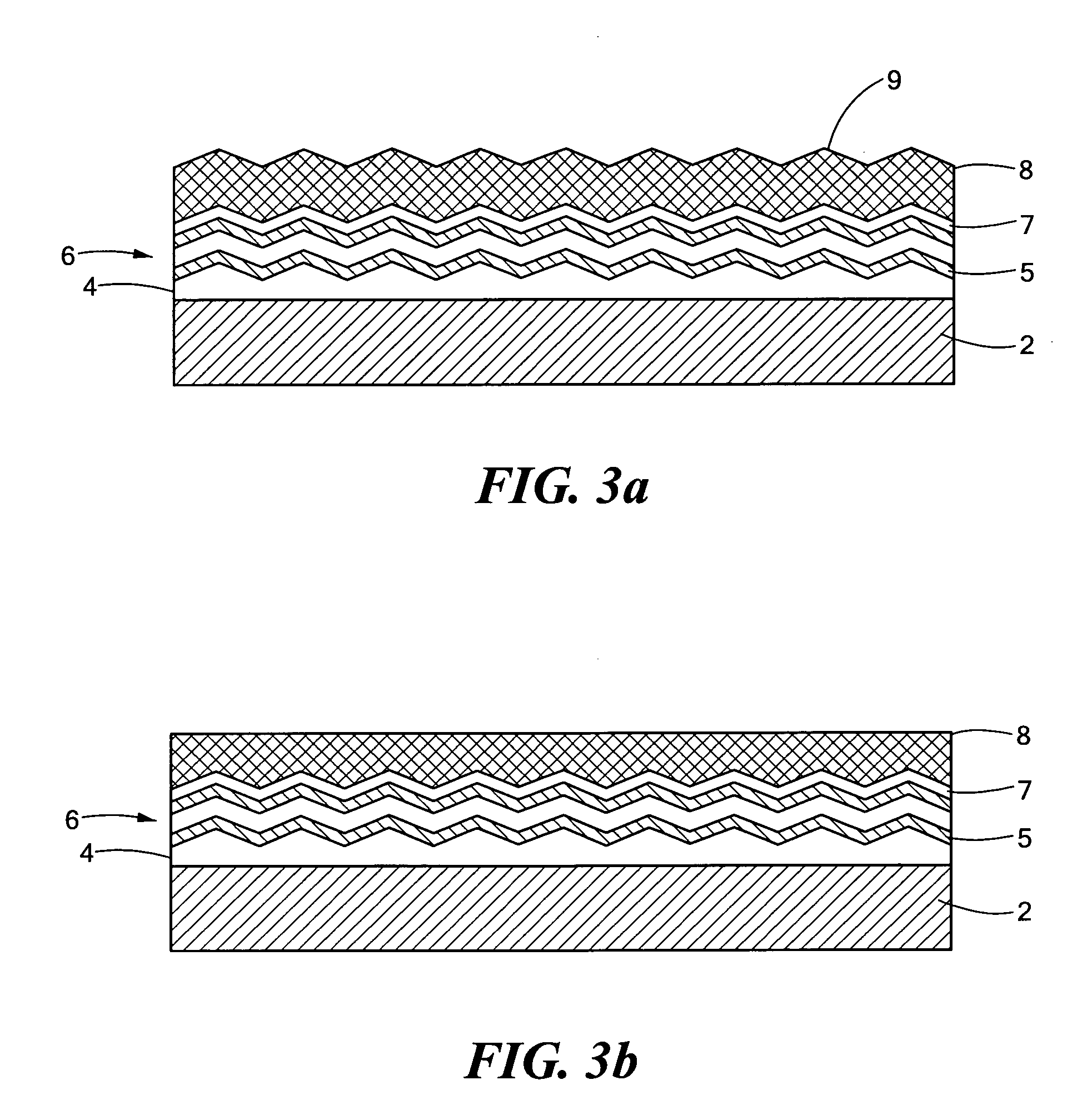 Optical devices featuring textured semiconductor layers