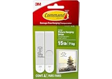 Command 17206-ES Large Picture Hanging Strips, White 4 Pairs