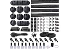 N NOROCME Cord Management Organizer Kit 4 Cable Sleeve Split with 41Self Adhesive Cable Clips Holder, 10pcs and 2 Roll Self A