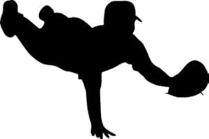 Amazon.com: Sports Silhouette Wall Decals - Baseball Player Fielder ...